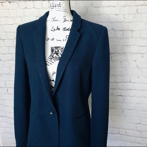 BCBGMAXAZRIA Kamryn Navy Fitted Modern Slim Class  Button Blazer Suit Jacket - Picture 3 of 4